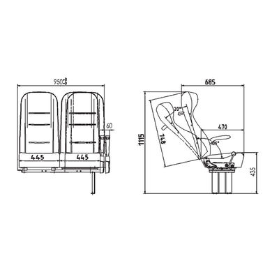 Siège H1115 pour un bateau de luxe pour la première classe